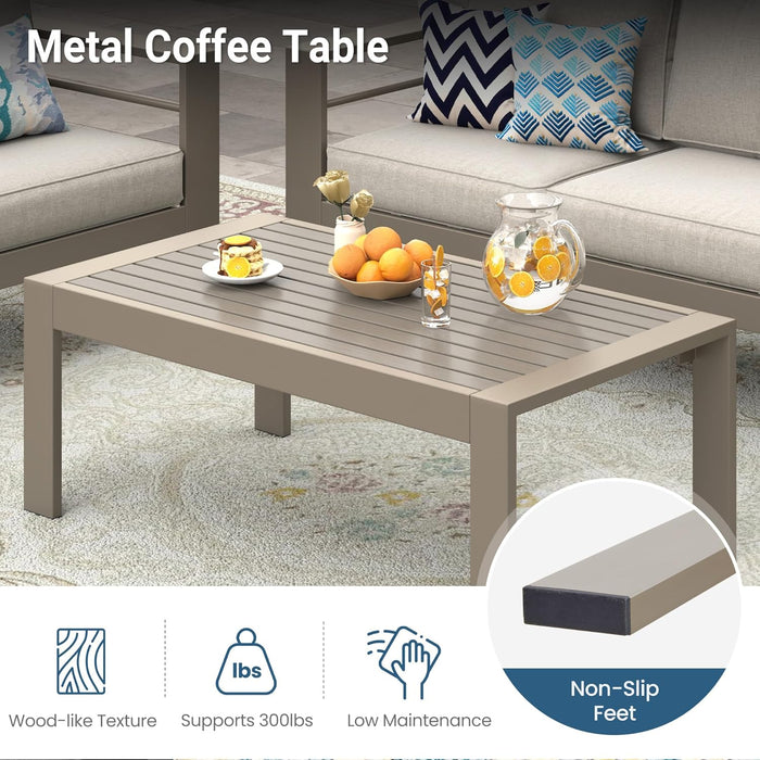 4-Piece Outdoor Patio Furniture Set, Outdoor Sectional Furniture with Upgraded Cushions, Outdoor Conversation Seating Set for Balcony, Garden, Deck, Backyard, Beige