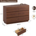 Walnut 6 Drawer Dresser for Bedroom, 47" Wide Chest of Drawers
