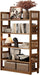 5-Tier Solid Wood Open Bookcase,Modern Display Bookshelf,Farmhouse Wide Etagere Bookcase, Freestanding Storage Cabinet for Study Room Office Living Room Flower Rack