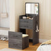Small 3-In-1 Vanity Desk with Mirror, Compact Makeup Table W/Cushioned Stool, Modern Grils' Dressing Table Vanity Set for Bedroom (Dark Rustic Oak)