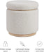 Home Décor Cream Sherpa round Storage Wooden Base by  Lexington Ottoman (AMZN2305)