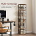 Rotating Corner Bookshelf Five Tier WalnutWoodFinish