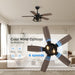 42 Inch Ceiling Fans with Lights and Remote Control, Ceiling Fan for Bedroom Living Room and Patio, Caged Ceiling Fan for Indoor and Outdoor