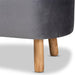 Simone Mid-Century Modern Grey Velvet Fabric Upholstered Wood Ottoman