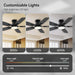 42" Ceiling Fans with Lights and Remote/App Control, Low Profile Ceiling Fan with Light, Reversible, Quiet 6 Speeds, Stepless Dimmable, Flush Mount Ceiling Fan for Bedroom Indoor/Outdoor Use