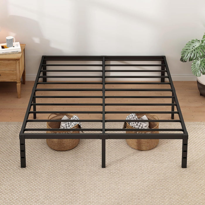 Metal Bed Frame,Queen Size Bed Frame with Storage Space,18 Inch