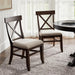 Solid Wood Dining Chairs Set of 2 with Cross Back, Walnut