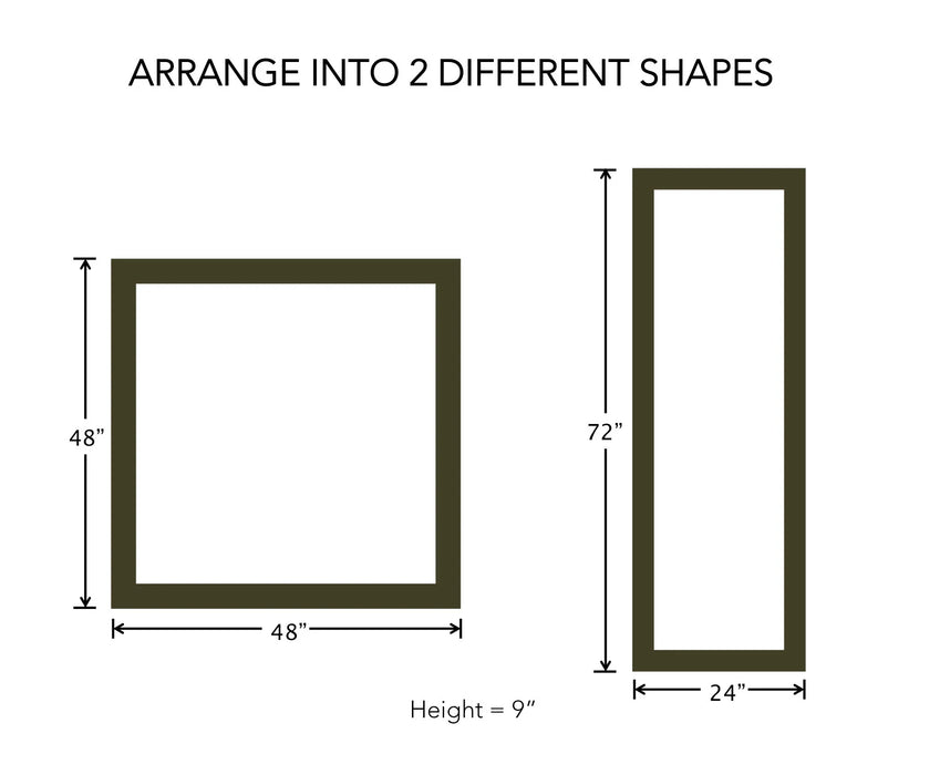 72 X 24" or 48 X 48 Inch Square Rectangular Outdoor Large Wooden Planter Box Raise Garden Bed for Flowers and Vegetables, No Tool Assembly