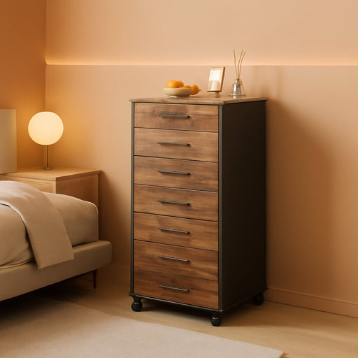 7-Drawer Wooden File Cabinet for Home Office