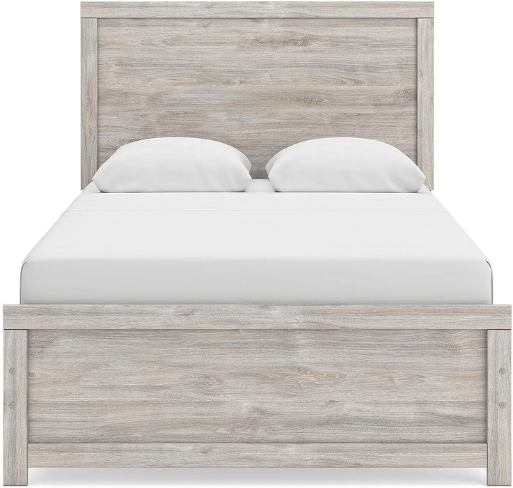 Signature Design by Ashley Jonnifer Full Panel Bed Frame, Light Gray Bedroom Furniture with Panel Headboard, Engineered Wood and Decorative Laminate, Relaxed Casual Style