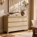 6 Drawer Dresser for Bedroom, 57" Wide Chest of Drawers, Natural