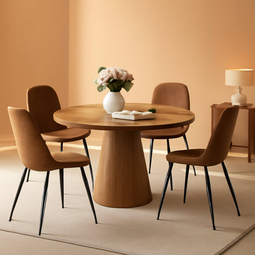 Round Dining Table Set for 4, 45'' Small Dining Table Set for 4, Dinette Set & Dining Chairs for 4 for Apartment, Space Saving, Easy Assemble