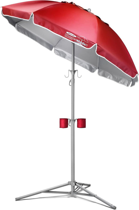 Portable Sun Shade Umbrella, Lightweight Adjustable Instant Sun Protection - Red