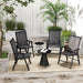 Set of 4 Patio Folding Chairs Armrests Black
