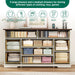 Farmhouse 9 Drawer Dresser for Bedroom,63” Wood Dresser & Chest of Drawers with Power Outlets,Large & Wide Dressers for Bedroom,Tall Storage Dresser Organizer(White)