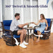 3 Pieces Outdoor Swivel Rocker Chairs with Rattan Side Table