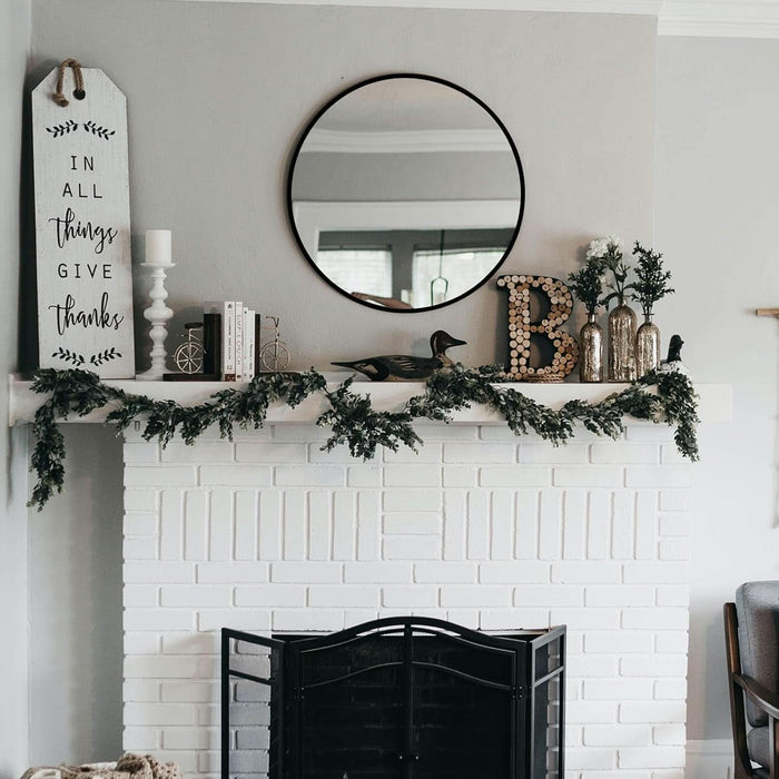 Twenty Inch Elegant Matte Black Architectural Mirror