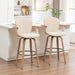 30" H Bar Height Swivel Bar Stools with Back and Arm Accent Barstools Chair
