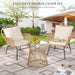 Set of 3 Boho Outdoor Patio Furniture Sets with round Tempered Glass Table, Small Size Wicker Conversation Sectional Chair Sets for Backyard, Porch, Deck, Garden, Balcony