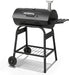 Upgraded Barrel Charcoal Grill with 2 Sides Table, BBQ Grill Outdoor Smoker with Wheels for Party Garden Patio and Backyard Cooking 39''D × 24''W × 46''H (Upgraded Grill W/Side Table)