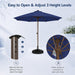 9FT Patio Umbrella, Outdoor Table Umbrella with Rope Pulley Lift, 3 Adjustable Heights, Market Umbrellas for Backyard, Pool and Deck, UPF50+