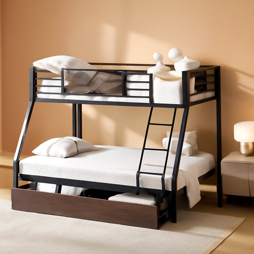 PowderCoated Stainless Steel TwinOverFull Bunk Bed Drawers