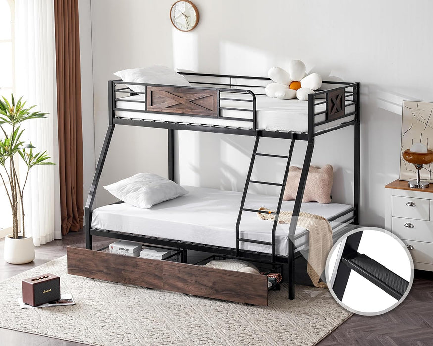 PowderCoated Stainless Steel TwinOverFull Bunk Bed Drawers