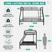 Hollywood Bunk Beds Twin over Full Size, Heavy Duty Metal Bunk Bed with Safety Guardrails, Angled Ladder, Underbed Storage, 800Lbs Capacity - for Kids and Teens, Twin over Full Bunk Bed, Black