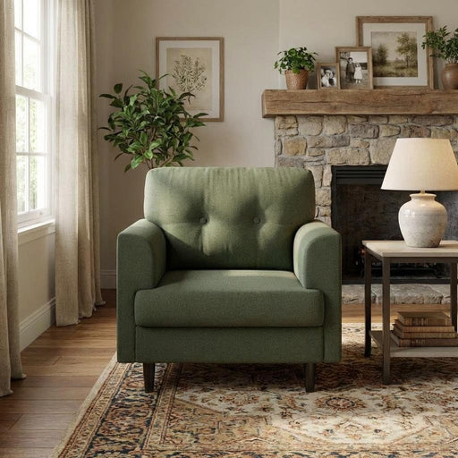 Sage Green Upholstered Contemporary Armchair 38 Inch