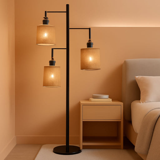 72 Inch Boho Floor Lamp HandwovenShade DimmableLighting