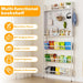 Behind the Door Bookshelf, Space Saving Metal Slim Shelf after Door | Tall Narrow Wall Mounted Storage Cabinet, behind Door Standing Bookcase with Hooks for Books Bedroom Living Room Office
