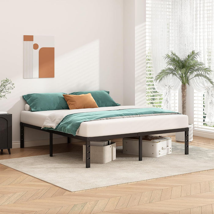 Metal Platform Bed Frame 14 Inch Tall,No Box Spring Needed,Full Size Bed with Heavy Duty Strong Support Slats,Easy to Assemble,Black