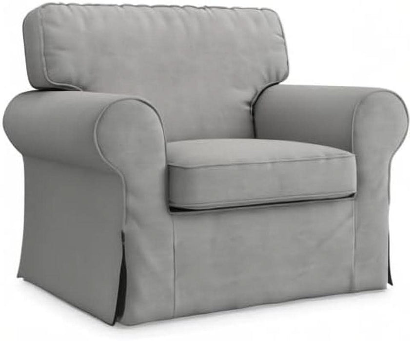 Ektorp Armchair 5 Color Cotton Cover for the IKEA Ektorp Chair Slipcover Replacement(Cotton-Grey)