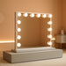 Hollywood Vanity Mirror with Lights, 23"X18" Lighted Makeup Mirror for Desk/Wall Mount with 15 Led Bulbs, 3 Lighting Modes for College Dorm, Bedroom & Dressing Room (White)
