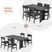 5-Piece Dining Table Set for 4-6 People, 63" Extendable Kitchen Table and 4 Cushion Chairs, Dining Room Table with MDF Board & Metal Frame for Small Space, Easy Clean, Black
