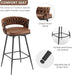 BV Bar Height Bar Stools Set of 2, 30 Inch Seat Height Bar Stools, 180° Swivel Barstools with Woven Back and Footrest, Suede Fabric Counter Stools for Kitchen Island, Bar Pub