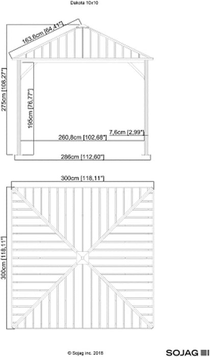 Outdoor 10' X 10' Dakota Hardtop Gazebo Outdoor Sun Shelter