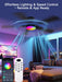 52 Inch Black Ceiling Fans with Lights, RGB Ceiling Fan with Remote and App,Flush Mount Low Profile, Dimmable 35W LED, Reversible, Smart Ceiling Fan for Bedroom Nursery Living Room Apartment