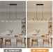 Black Gold Linear Chandelier Six Lights Illumination