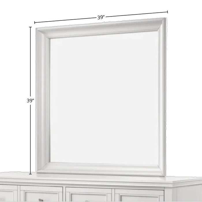 Furniture Nova II Square Wood Dresser Mirror Grey