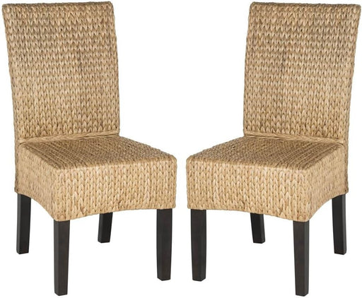 Home Collection Luz Natural Wicker Dining Chair (Set of 2), 18"