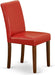 Abbott Parsons Dining Chairs - Firebrick Red Faux Leather Padded Chairs, Set of 2, Mahogany