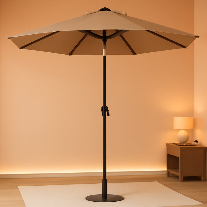 9FT Patio Umbrella - Outdoor Table Umbrella with Smooth Crank Lift, Push Button Tilt and 8 Sturdy Ribs - Market Umbrella UV Protection Waterproof for Pool, Deck, Yard, Garden