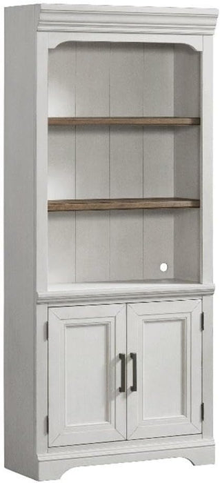 Set of 3 Wooden Bookcases in White and Oak Finish