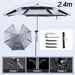 Fishing Umbrella with 360° Adjustment Summer Sun Protection Double Layer Shading Large Umbrella Anti-Uv Outdoor Parasol 2-2.6M