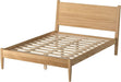 Mid-Century Panel Bed - Queen Size - Scandinavian Oak Finish