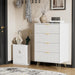 Contemporary White Dresser With Gleaming Gold Pulls
