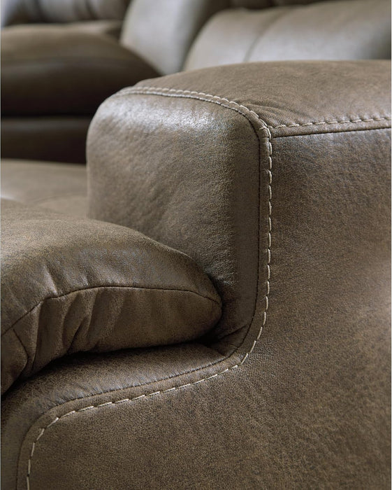 Signature Design by Ashley Bealeaf Contemporary Power Reclining Sofa with Position Lock, Adjustable Headrest and USB Charging Ports, Dark Brown