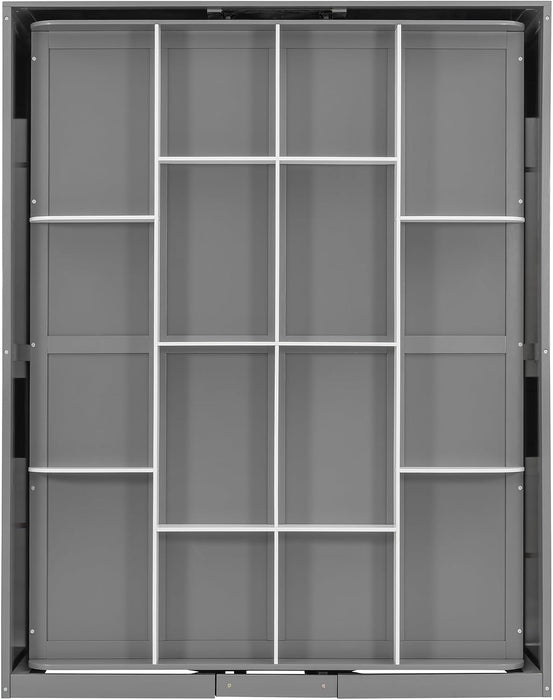 Queen Murphy Wall Bed With HiddenRotatingStorageUnit