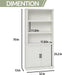 5 Shelf Tall Bookcase with Doors White Bookshelf 31In Wide Display Standing Storage Shelf 72In Tall Wood Book Shelves for Bedroom Living Room Office Library